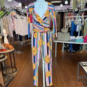 Colorful Striped Women's Jumpsuit